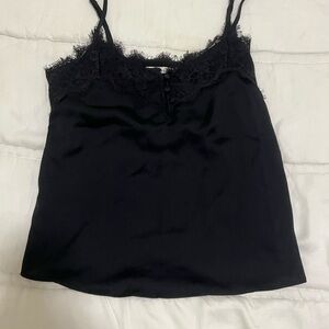 Black Lace Trim Cami Top
